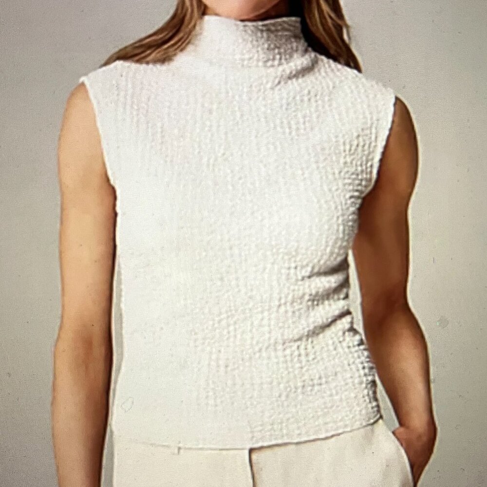 J Crew Bubble Knit Mockneck Top  NWT